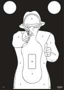 Tarcze - TS-9 Francuz, biała postać na czarnym tle, papier 80g, op. 50 szt. (R_495x695mm, ZK1857)