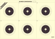 Tarcze - Zbiorcza tarcza "Snajper 100m" ZAWODY (TS-1 6x tarcza z białym środkiem), papier LUX 150g, op. 50 szt. (R_500x700mm, ZK2498)