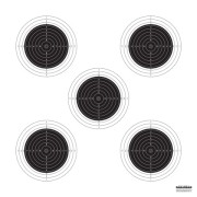 Tarcze - TS-1x5 (Kspx5) Trening, 5 tarcz TS-1 na 1 arkuszu do treningów konkurencji karabin sportowy 50m, papier 80g, op. 50 szt. (R_500x500mm)
