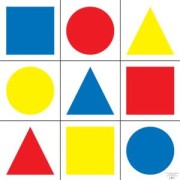 Tarcze - "FBI-IQ trening", figury/kolory, papier 90g, op. 50 szt. (L_450x450mm, T07004)